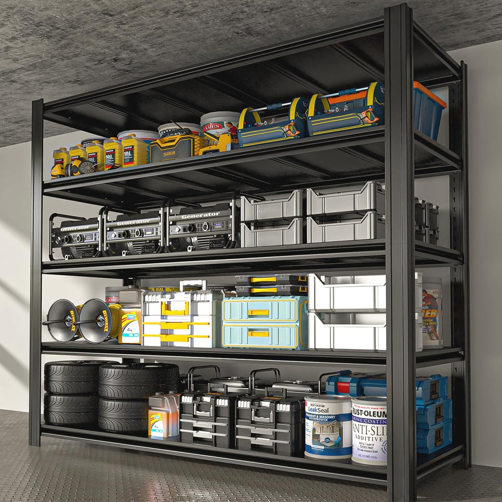 5-Tier 55" W x 24" D x 84" H Garage Shelving 3000LBS Storage Shelves Heavy Duty Metal Shelf Unit Adjustable Basement Industrial Storage Racks