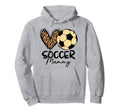 Soccer Mammy Heart Leopard Matching Hoodie - Novelty Apparel Men Women