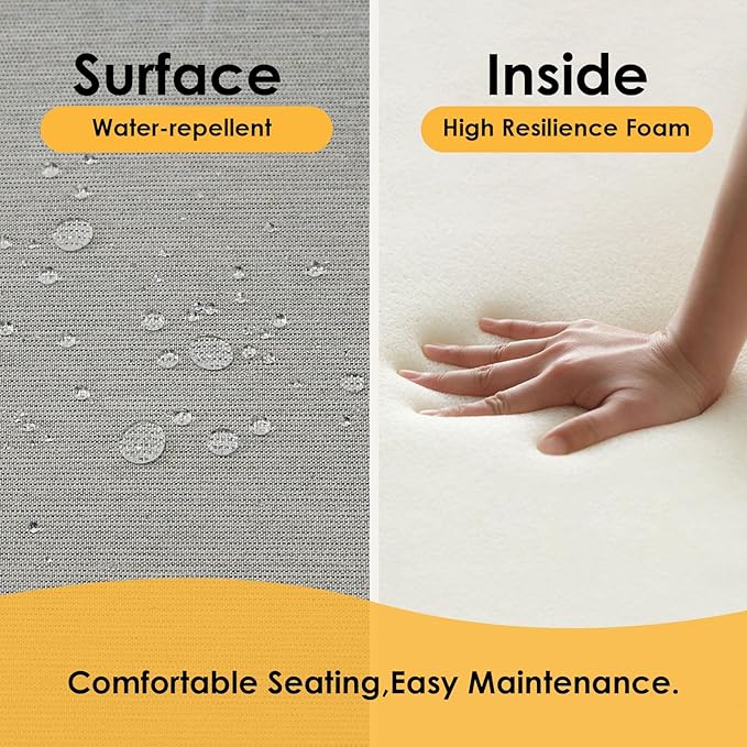 Outdoor Sunbrella Round Corner Seat Cushion, 17"x16"x2", Set of 4, Non Slip Seat Cushion Pads with Removable Cover for Patio Furniture, Garden Yard Lawn, Specrtum Pebble