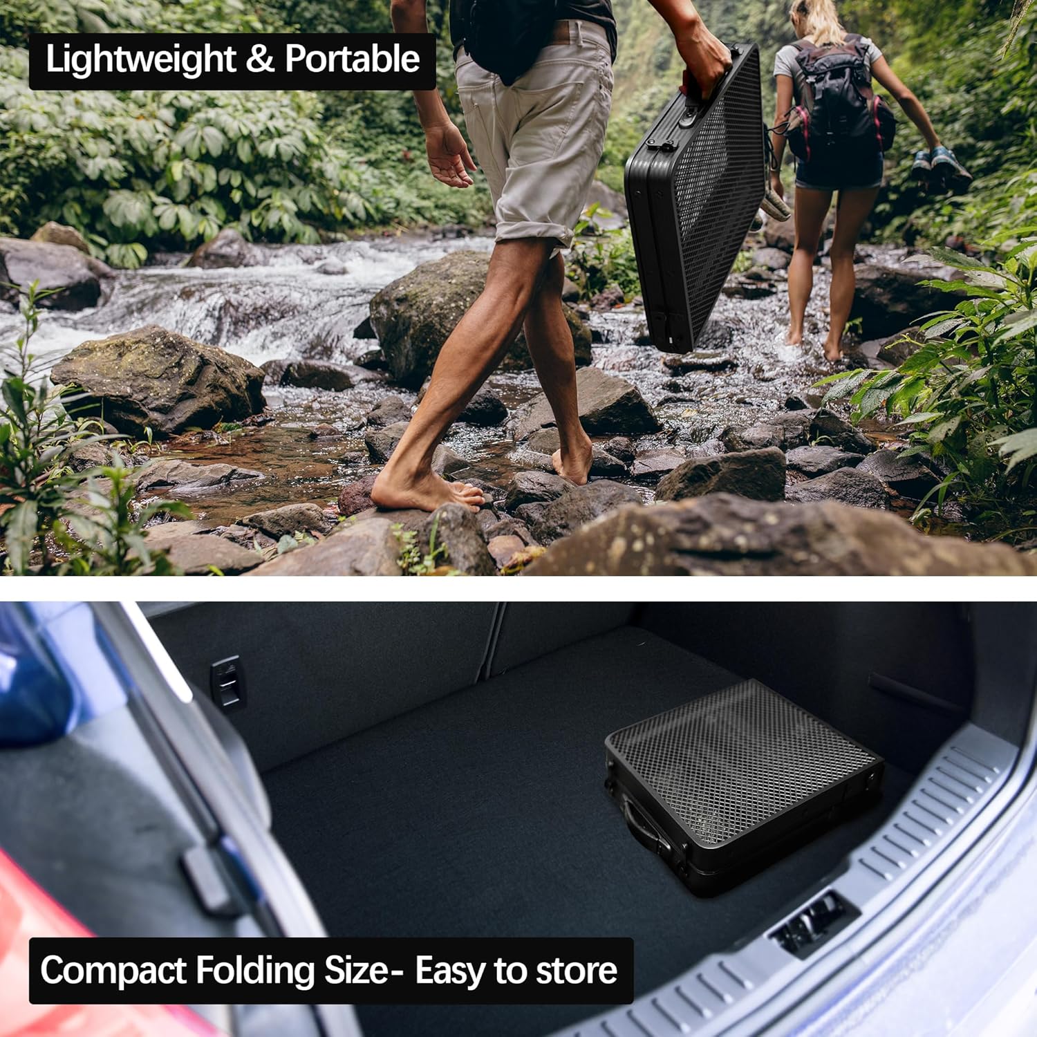 23”L×15”W×22”H Small Metal Folding Table, Camping Grill BBQ Side Table for Outdoor Garden Patio Yard- Portable Lightweight, Compact Grill Stand