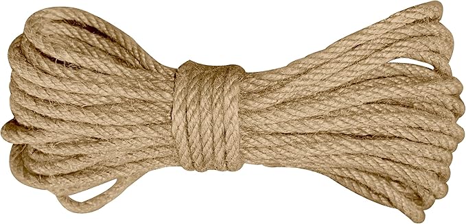 Jute Twine String,164 Feet 1/4 Inch Natural Jute Rope,4ply Thin Ribbon Hemp Twine for Gift Wrapping Craft Plant Garden Christmas Handmade Arts Decoration Packing String Home Decor