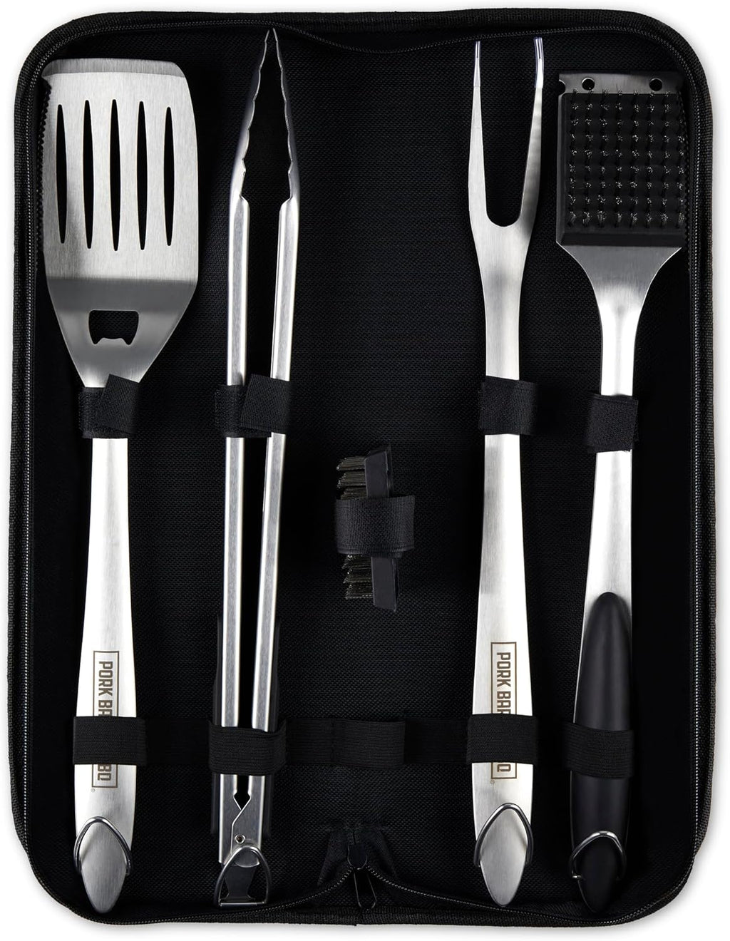 Pork Barrel BBQ Tool Set Grill Kit - Premium Stainless Steel BBQ Grill Accessories, Grilling Tools & BBQ Accessories for Outdoor Grill - Perfect BBQ Tools and Grilling Gifts for Men