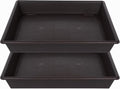 Square Plant Saucer 14 Inch 2 Pack，Plant Stand Plant Trays for Pots Heavy Duty Plastic Plant Saucers for Indoors Outdoors, Flower Pot No Holes Plant Lover Gardening Gifts