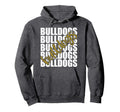 Bulldogs Gold School Sports Fan Team Hoodie - Minimalist Print for Adults
