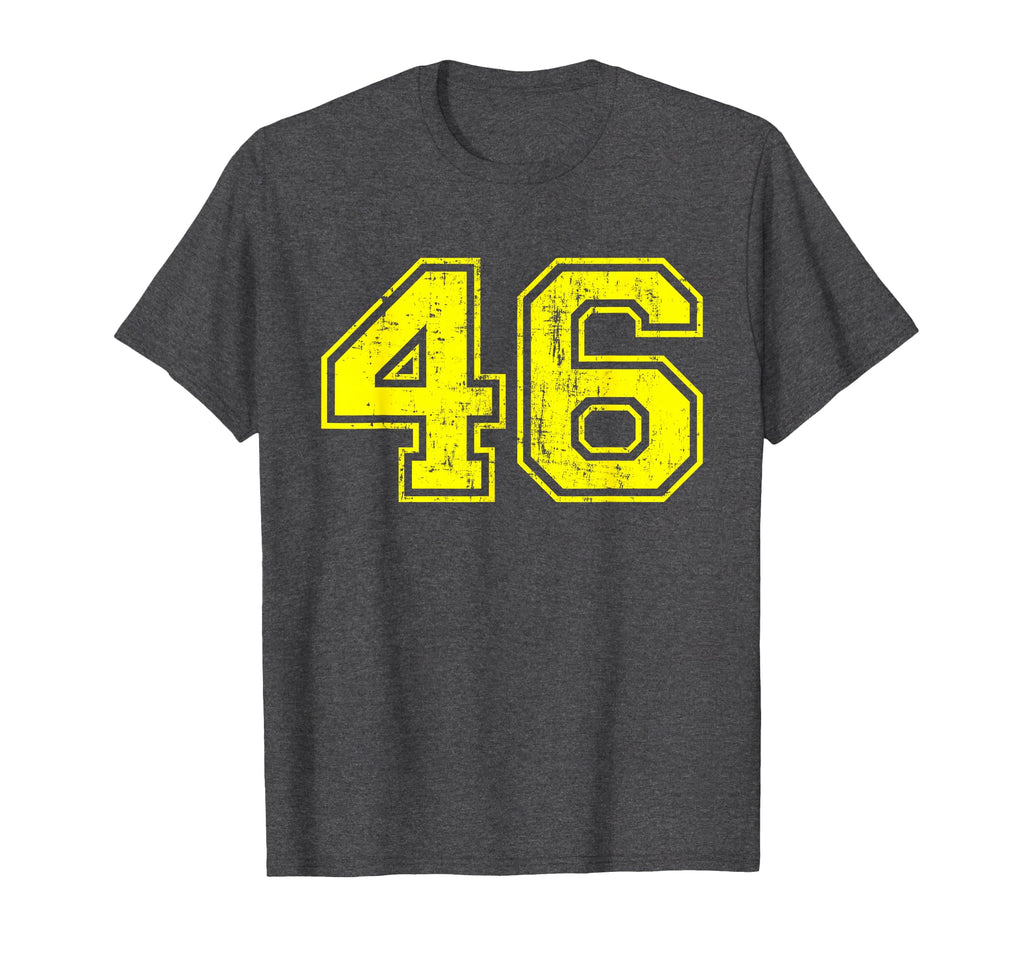 Number 46 Varsity Distressed Sport T-Shirt - Minimalist Print Men Women