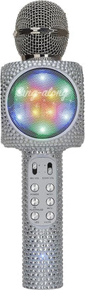 Sing-Along Bling Bluetooth Karaoke Microphone and Bluetooth Stereo Speaker All-in-One (Silver Bling)