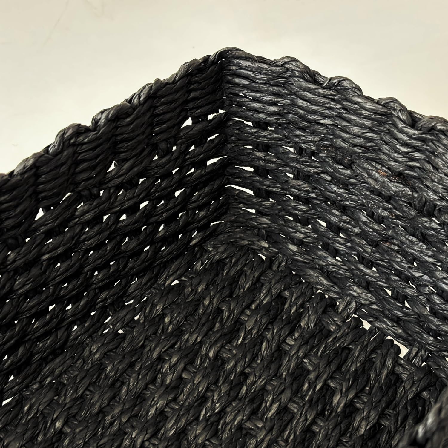 Paper rope Small Storage baskets for Organizing,Cute woven Little basket for Home，Shelves, Bathroom,Decorative basket,Set of 3 (Black)