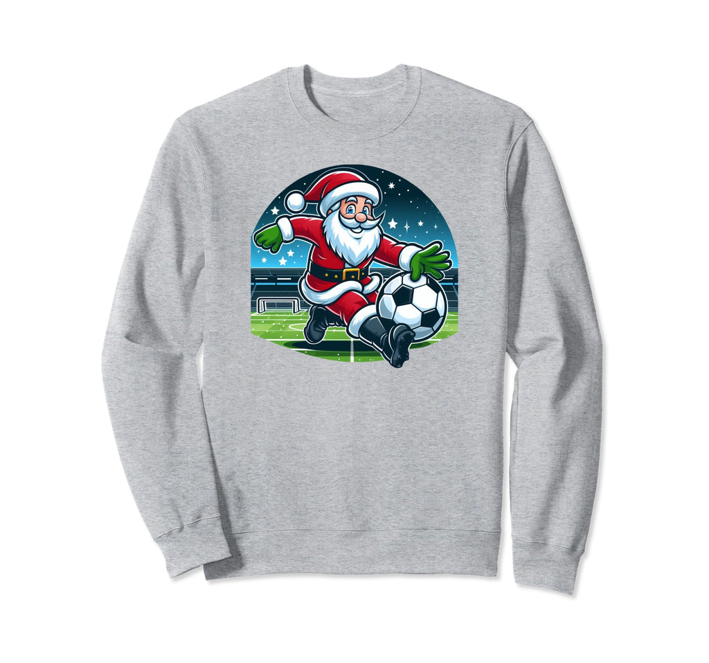 Santa Loves Soccer Sweatshirt - Graphic Print Men Women