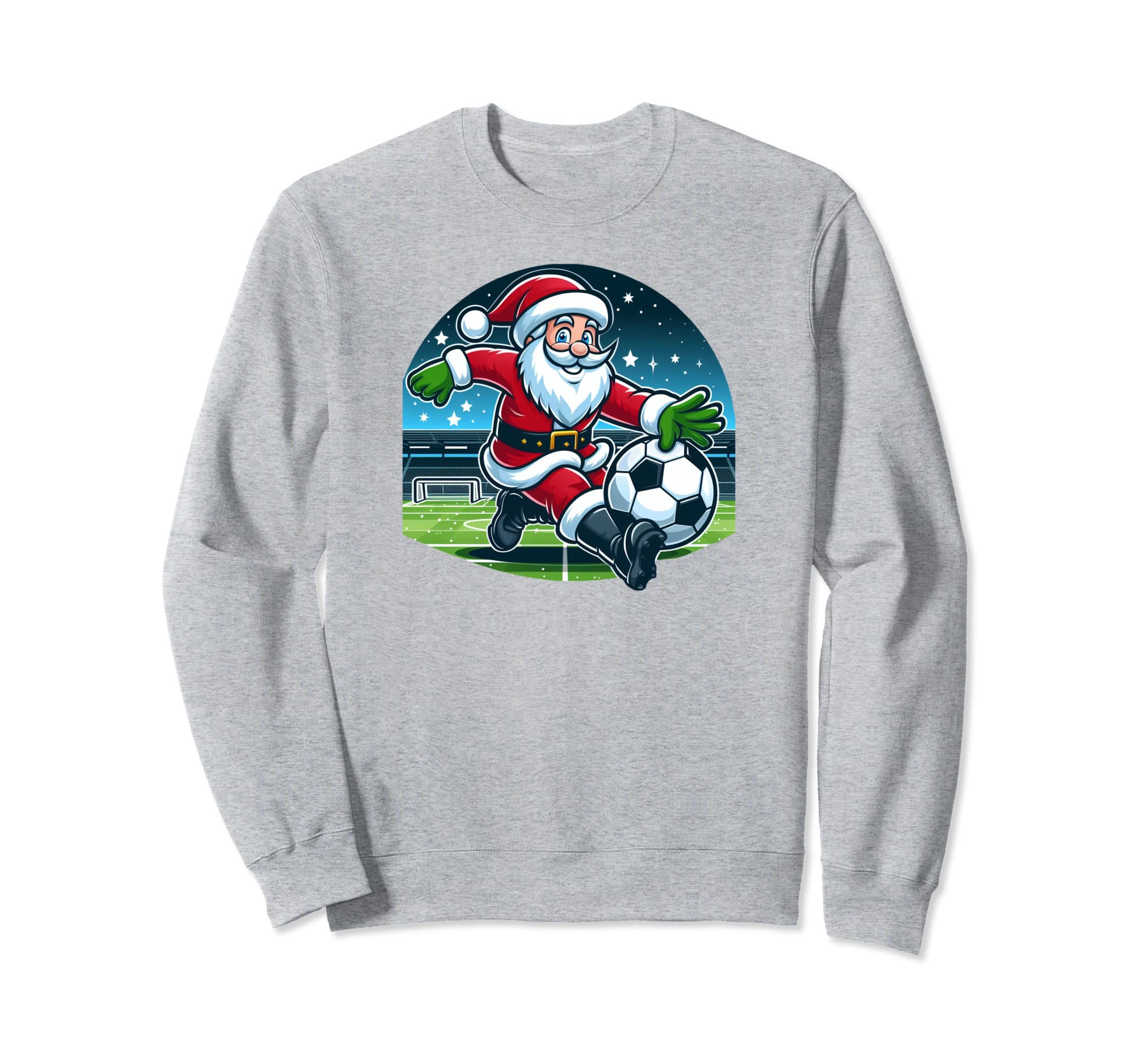 Santa Loves Soccer Sweatshirt - Graphic Print Men Women
