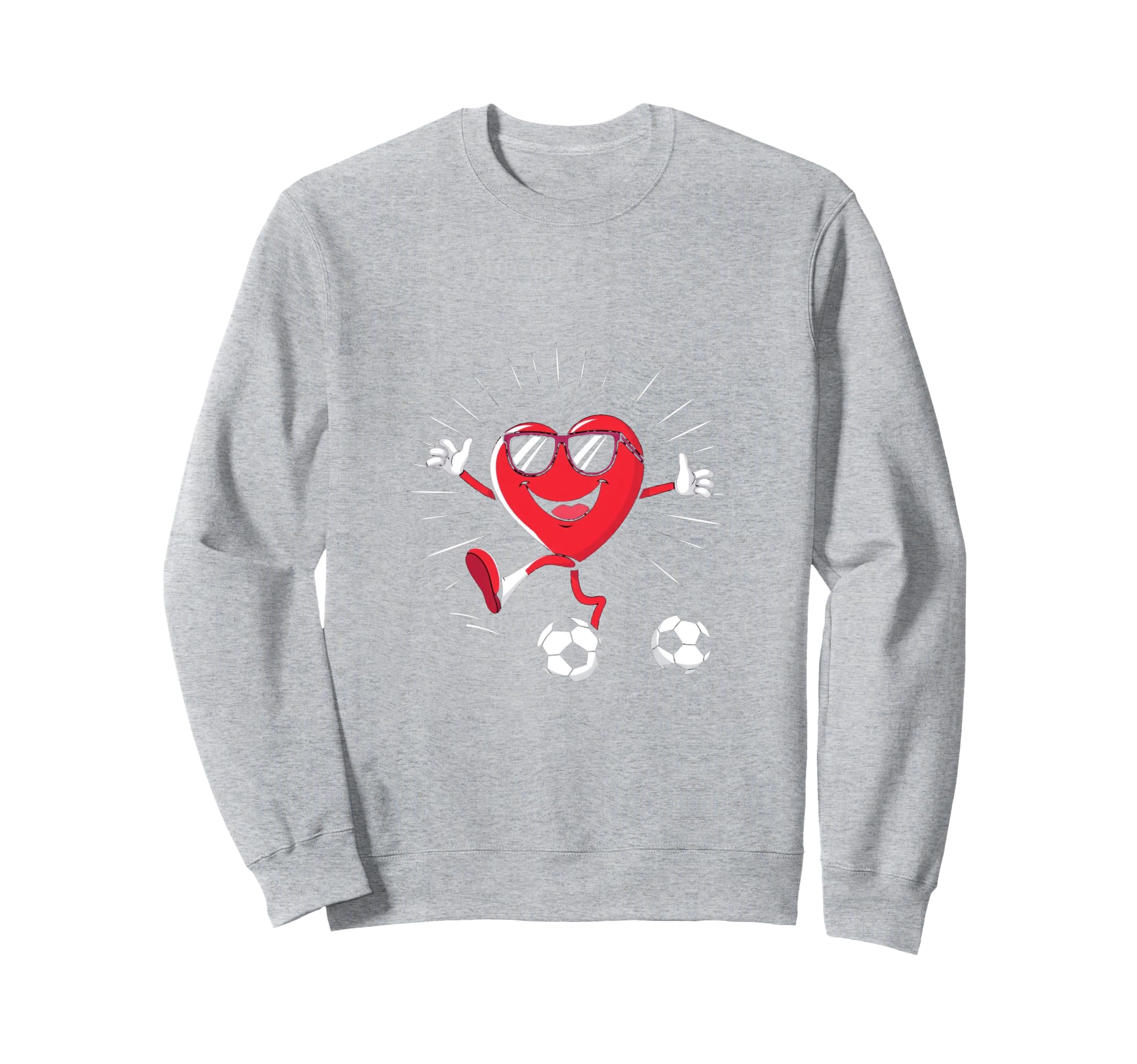 Heart Soccer Gift Sweatshirt - Unique Graphic Unisex