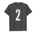 Number 2 Two Distressed Sport Team T-Shirt - Custom Art Print Men Women