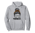Momlife Messy Bun Leopard Soccer Mom Hoodie - Aesthetic Graphic for Adults