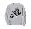 Funny Soccer Cat Football Kitten Cat Sweatshirt - Streetwear Style Unisex