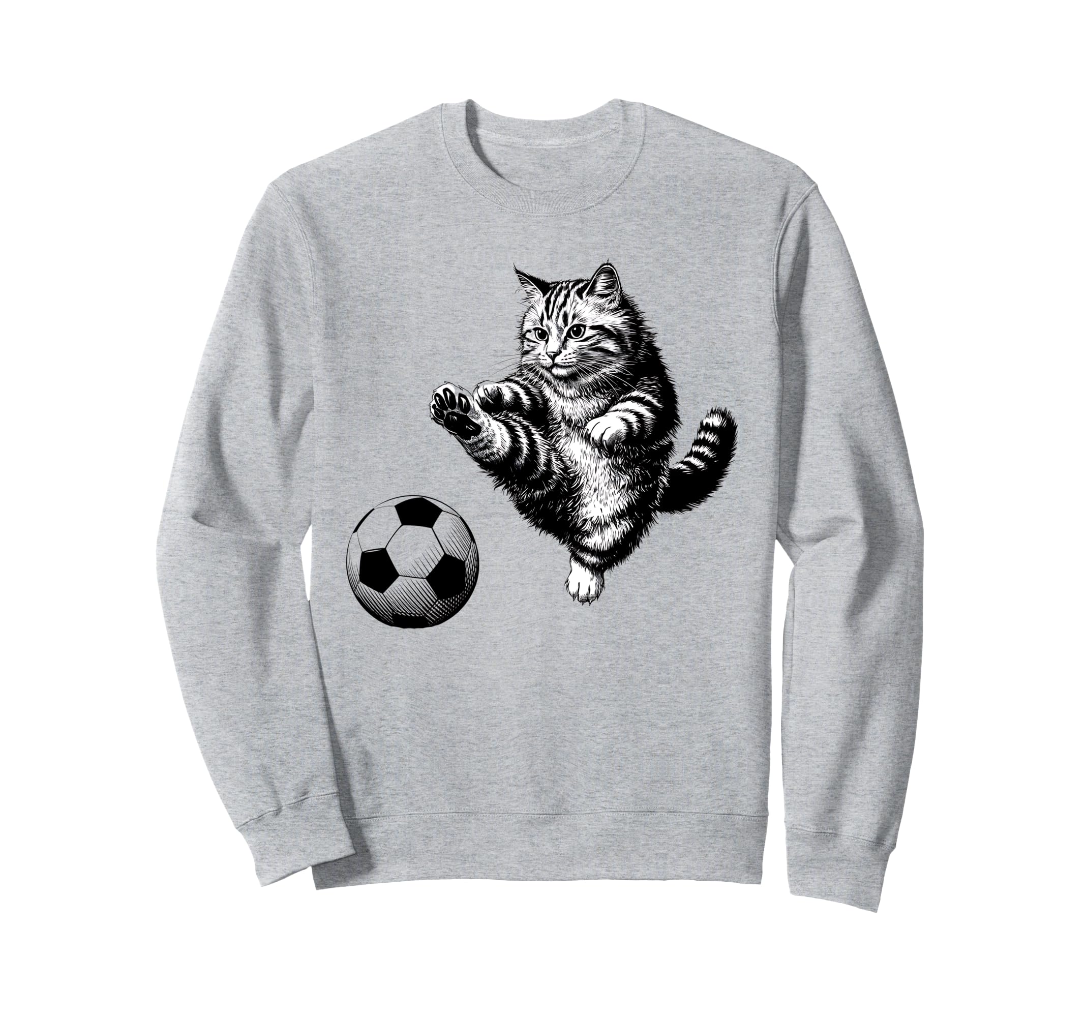Funny Soccer Cat Football Kitten Cat Sweatshirt - Streetwear Style Unisex