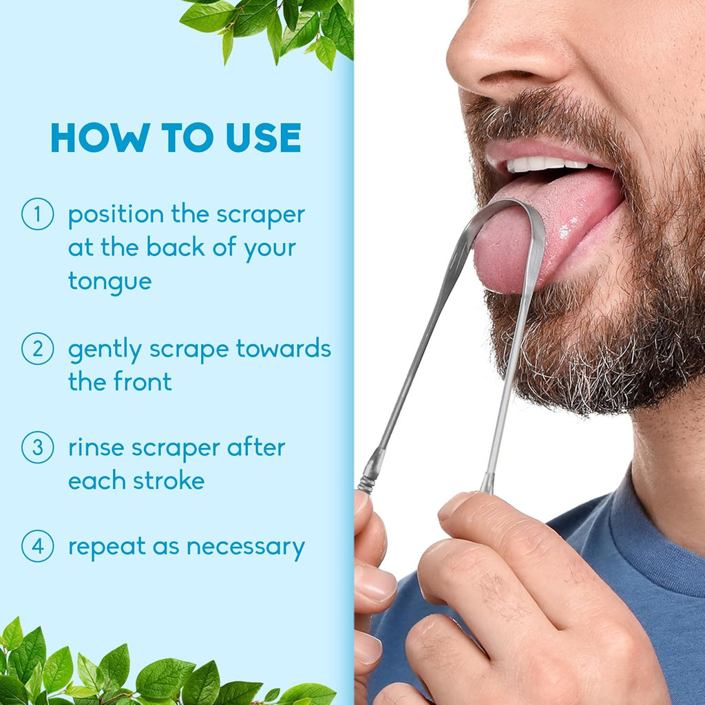 The Humble Co. - Tongue Scraper Steel, 2 Count (Pack of 6) - Oral Hygiene Tool