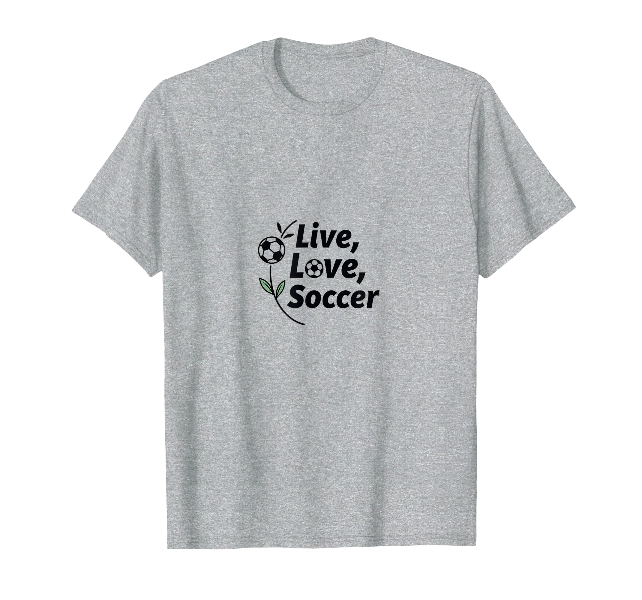 Live Love Soccer Womens Sports T-Shirt - Novelty Apparel for Adults