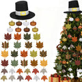 Soulchen 39 Pc Fall Thanksgiving Tree Ornaments Set Orange Brown Gold