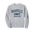 Nashville Tennessee Tn Sports Navy Sweatshirt - Aesthetic Graphic Unisex