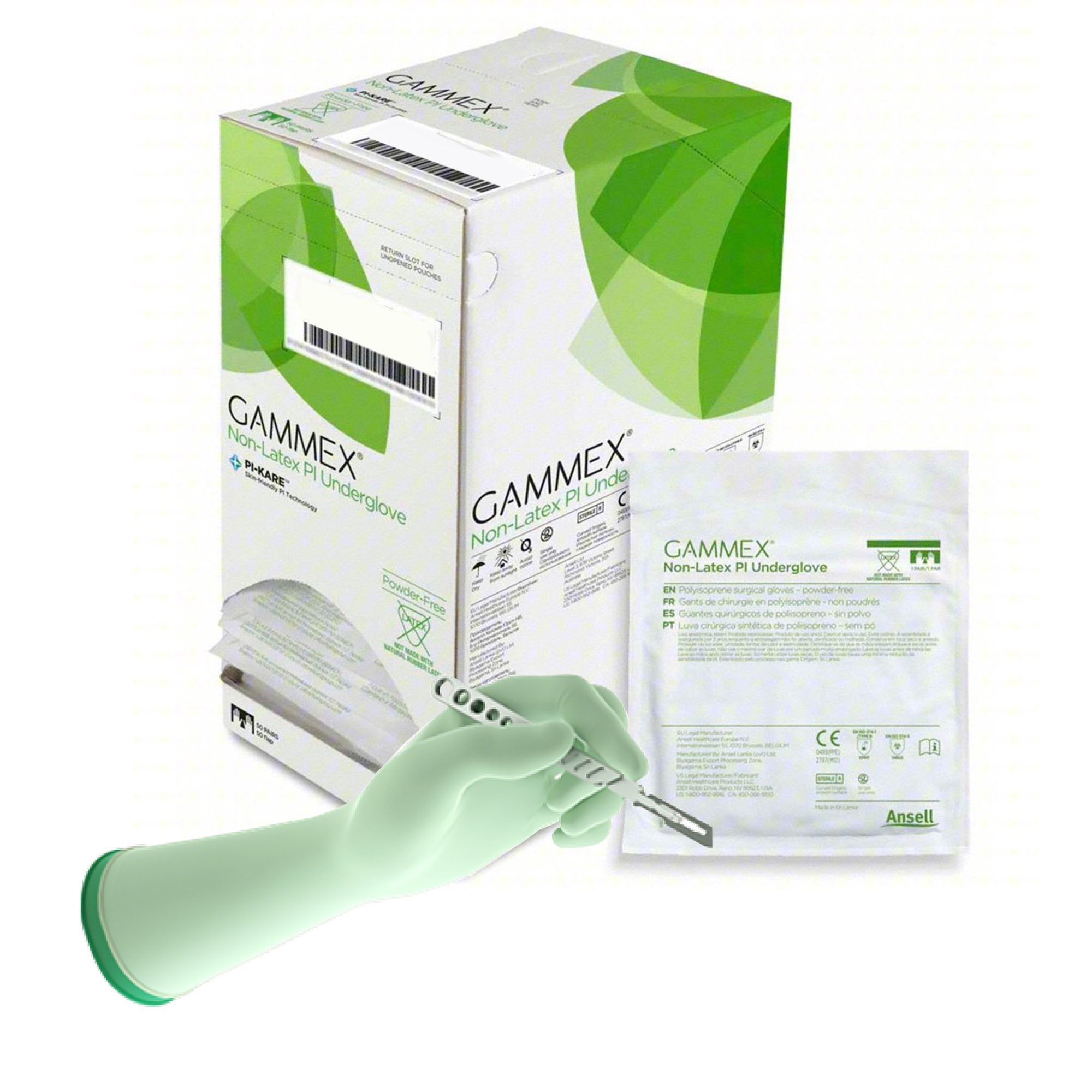 Gammex® Non-Latex PI Polyisoprene Surgical Underglove, Size 8, Green 20687280
