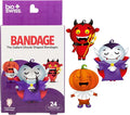 BioSwiss Bandages, Halloween Ghouls Shaped Self Adhesive Bandage, Latex Free Sterile Wound Care, Fun First Aid Kit Supplies for Kids and Adults, 24 Count