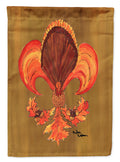 Thanksgiving Turkey and Fall Leaves Fleur de lis Garden Flag Mailbox Decorative Yard Banner Outside Patio Artwork for Flower Beds, Garden Size, Multicolor