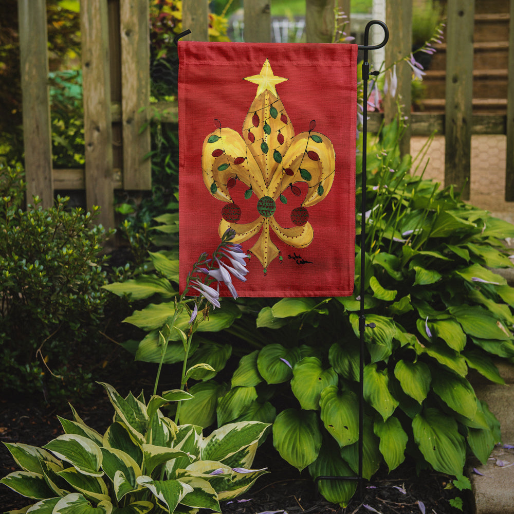 Christmas Tree Fleur de lis with lights Garden Flag Mailbox Decorative Yard Banner Outside Patio Artwork for Flower Beds, Garden Size, Multicolor