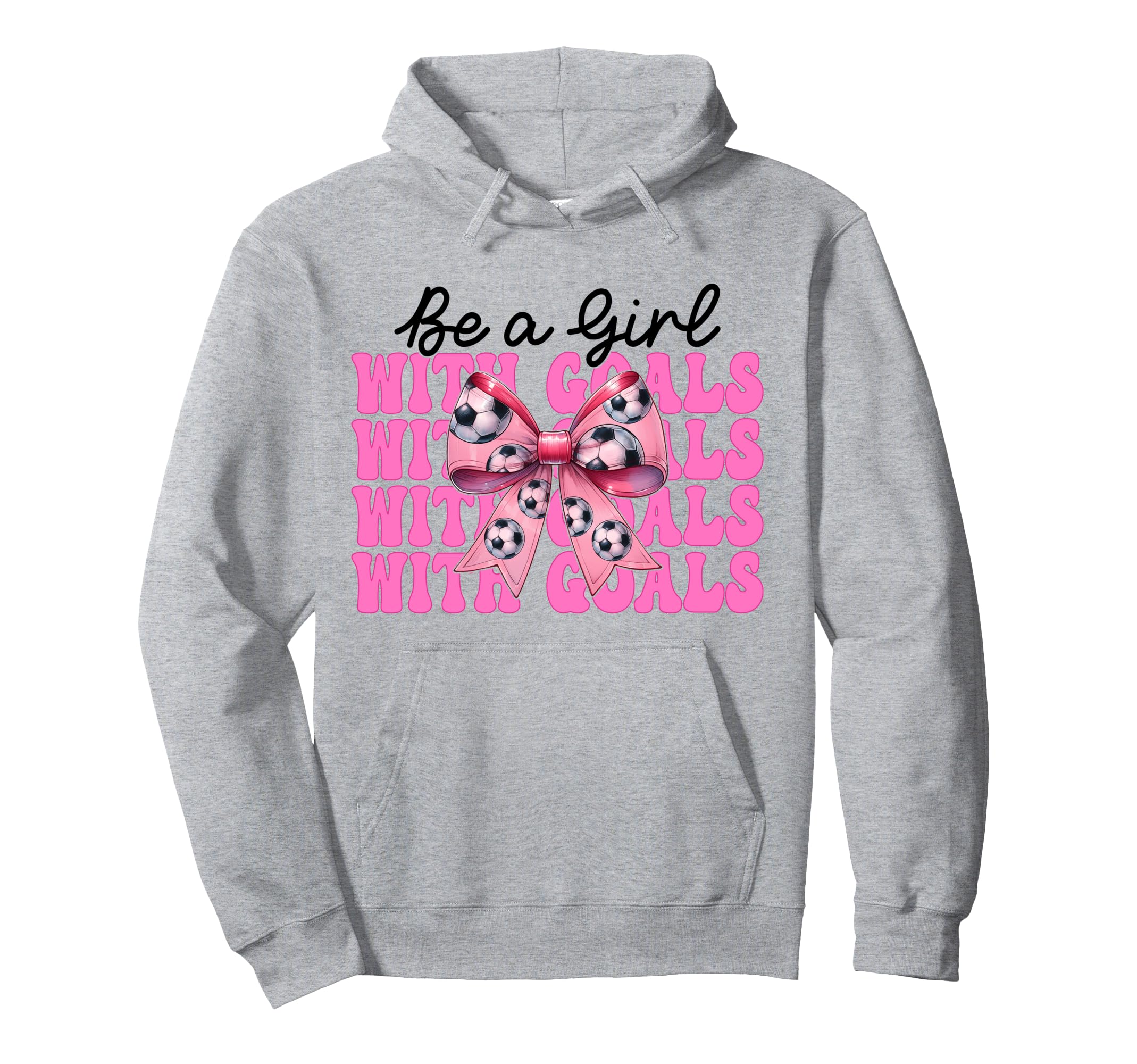 Be Goals Soccer Coquette Bow Hoodie - Minimalist Print Unisex