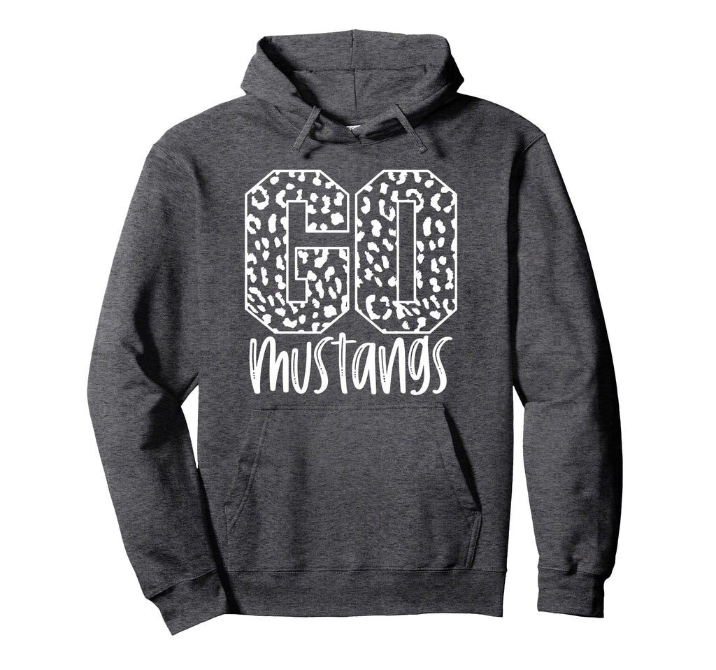 Mustangs Team Mascot School Spirit Hoodie - Minimalist Print Men Women