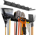 Charmount 96" Garage Storage Wall Organizer with 1200lbs, 12 Hooks Broom Holder Wall Mount, Garden Tool Organizer, Easy Installation Tool Storage to Accommodate Brooms, Hoses, Yard Tools and More