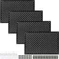 4 Pack Heavy Duty Steel Pegboard Garage Organization Panels,Universal 1/8 and 1/4 Pegboard Accessories,Suitable for Tool Storage,Garage Storage etc. (Black, 16X10.5)
