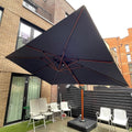 PURPLE LEAF Umbrella 9' X 12' Double Top Deluxe Rectangle Patio Umbrellas Offset Hanging Umbrellas Cantilever Umbrella, Spectrum Indigo