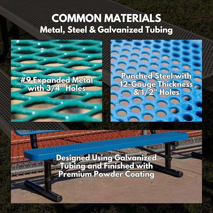 Heavy-Duty Outdoor Bench Thermoplastic Coated, Expanded Metal, Commercial-Grade Seating, Made in America (Surface Without Back, 6 Ft, Textured Yellow)