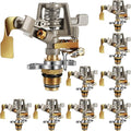 Impact Sprinkler Head Brass Pulsating Sprinkler Lawns Garden Adjustable 360 Degrees Watering Heavy Duty Sprinkler Head with Nozzles for Yard and Grass Irrigation (9 Pieces)