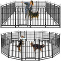 Dog Playpen Outdoor 16 Panels Heavy Duty Dog Fence 40" Height with Thick Pipe Anti-Rust with Doors Portable for RV Camping Yard, Total 36FT, 103 Sq.ft, Snowy Black