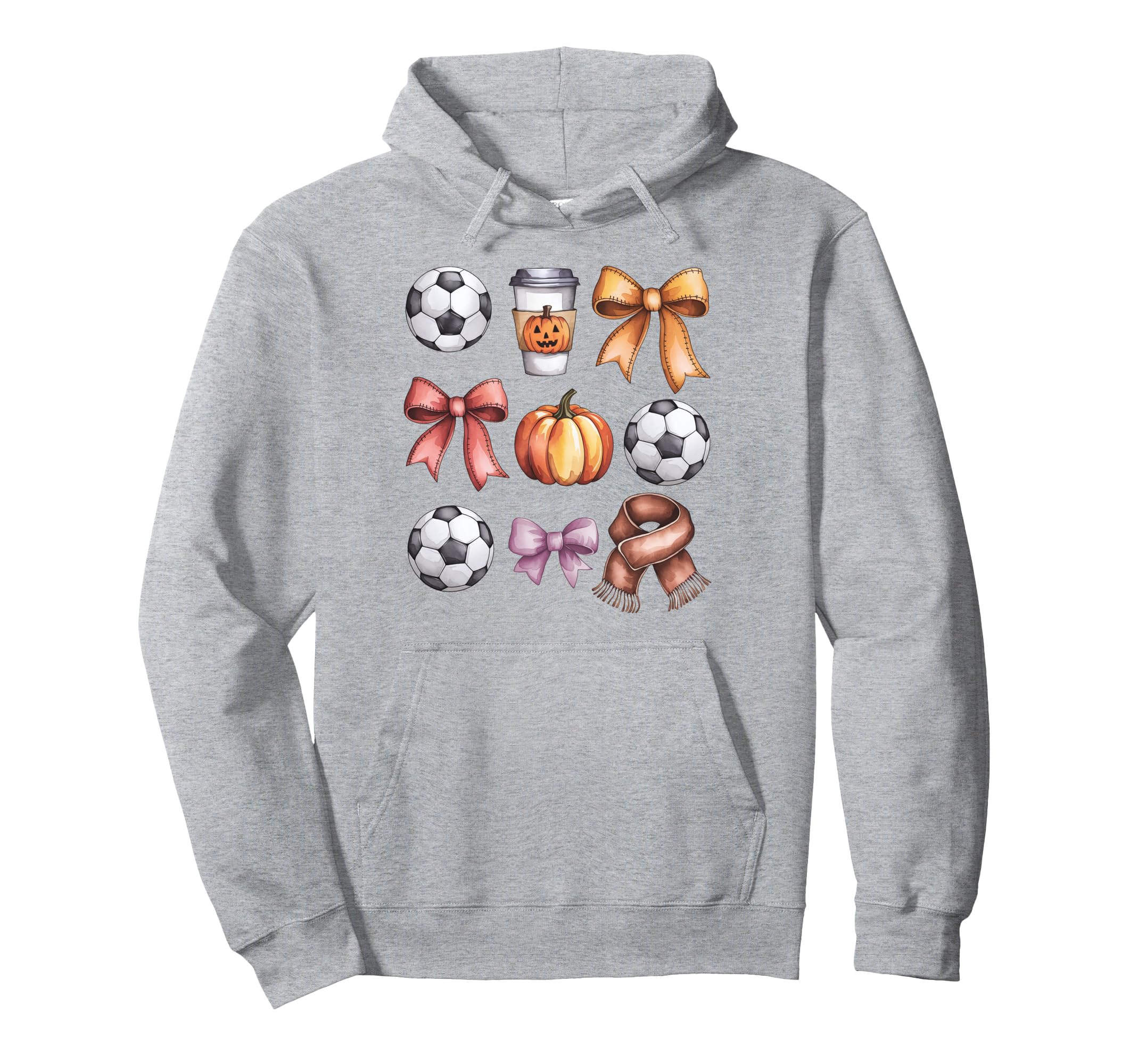 Coquette Fall Soccer Autumn Bow Pumpkin Hoodie - Fun Novelty Design Unisex