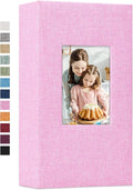 Vienrose Linen Photo Album 300 Pockets for 4x6 Photos Fabric Cover Photo Books Slip-in Picture Albums Wedding Baby Pink