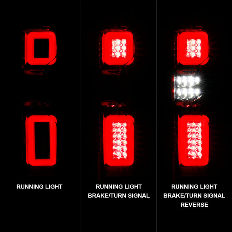 ANZO 19-21 Chevy Silverado Work Truck Full LED Tailights Chrome Housing Red Lens G2(w/C Light Bars) 311419