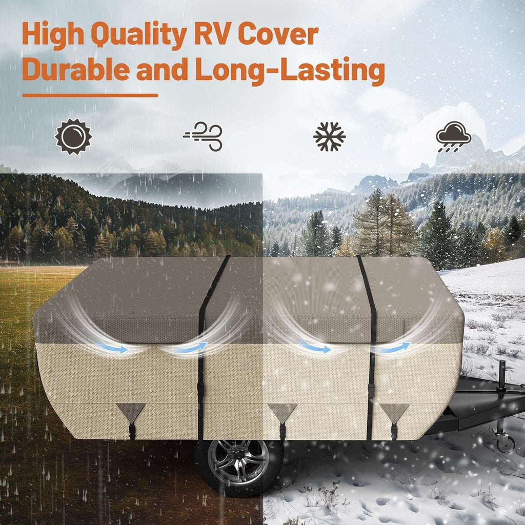 Umbrauto Pop Up Folding Camper Cover Upgraded 7 Layers Top 3 Layers Side,Khaki