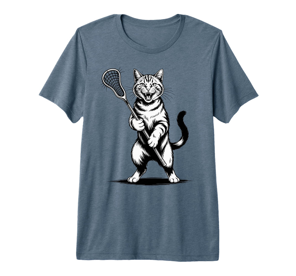 Cat Lacrosse Team Goalie Lax Player T-Shirt - Streetwear Style Men Women