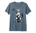 Cat Lacrosse Team Goalie Lax Player T-Shirt - Streetwear Style Men Women