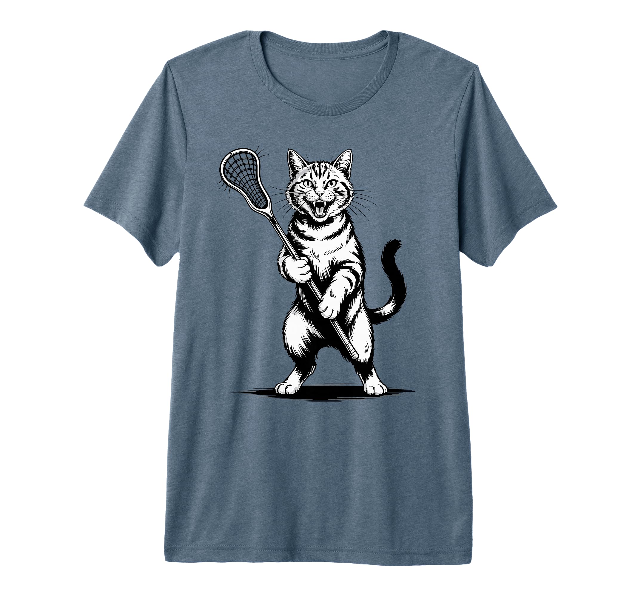 Cat Lacrosse Team Goalie Lax Player T-Shirt - Streetwear Style Men Women