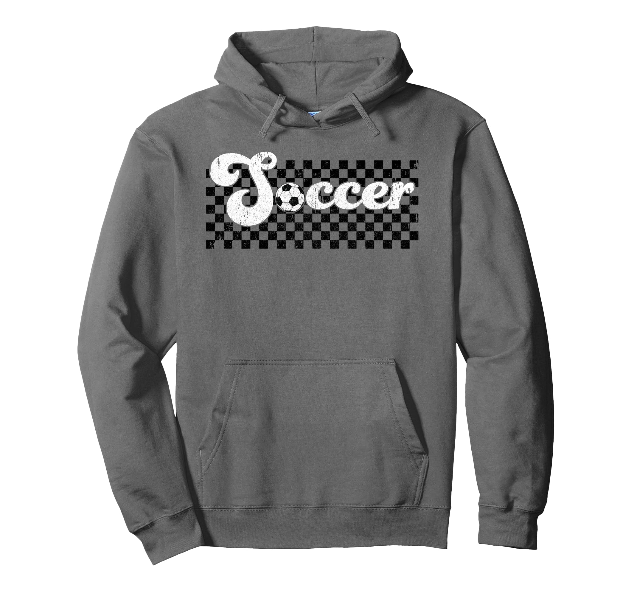 Soccer Mom Dad Mama Sister Grandma Checkered Hoodie - Trendy Graphic Unisex