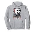 Ball Mom Heart Soccer Baseball Mom Hoodie - Streetwear Style for Adults