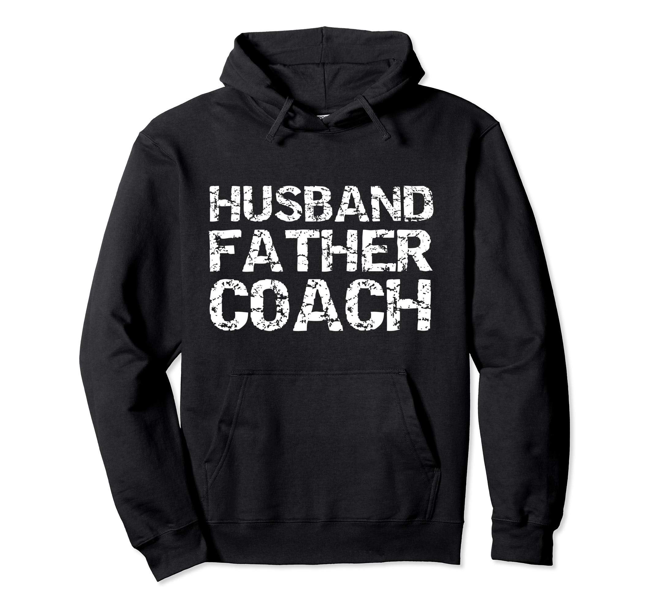 Distressed Coaching Dad Gift Sports Hoodie - Custom Art Print Men Women