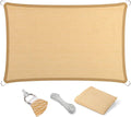 Eden's Decor Straight Flat-Edged Sun Shade Sail Rectangular 6' x 9' Beige UV-Blocking Outdoor Canopy Fabric Cloth Awning for Pergola Patio Garden Backyard Custom Size
