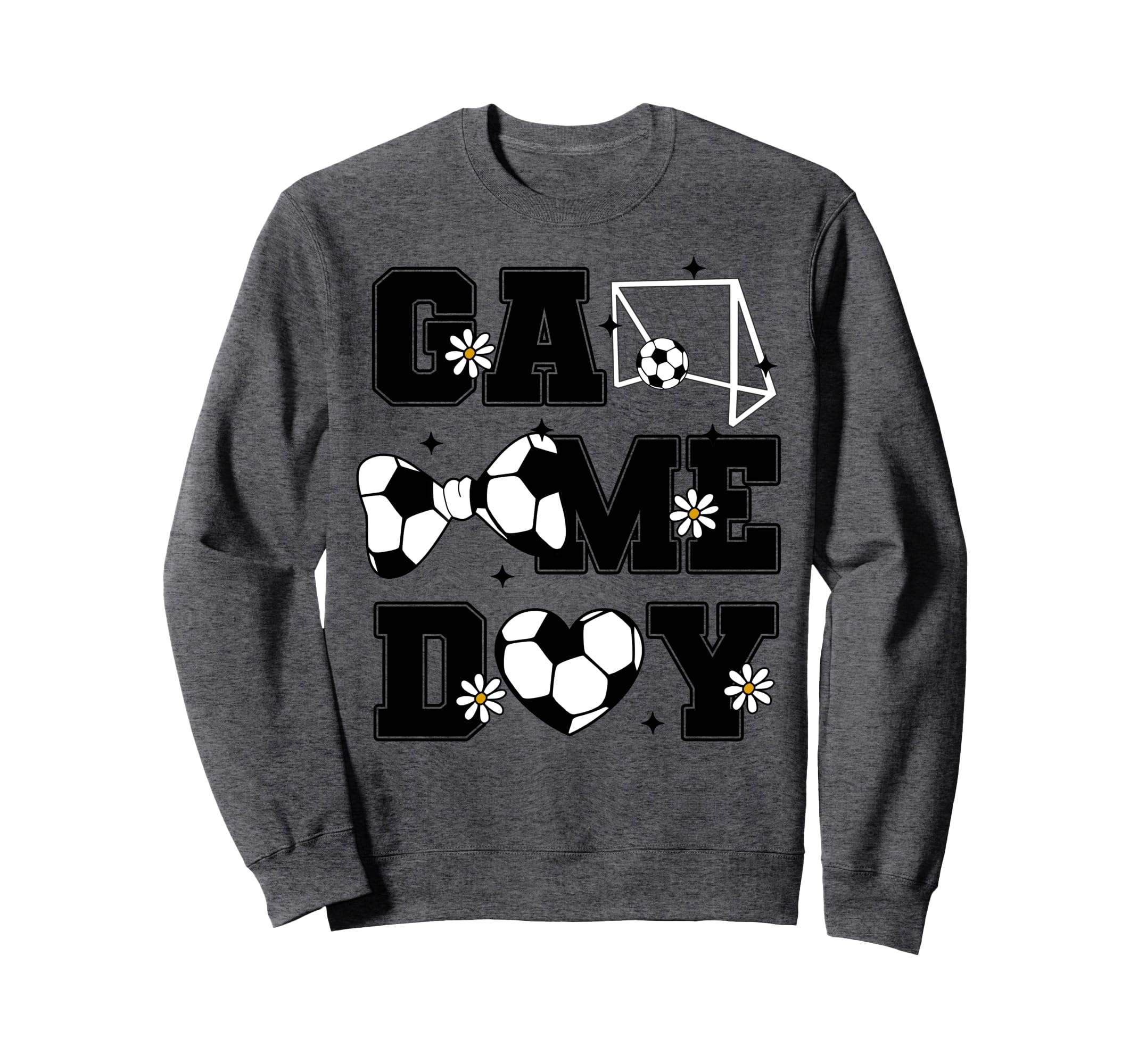 Soccer Game Day Bow And Heart Soccer Sweatshirt - Graphic Print Men Women