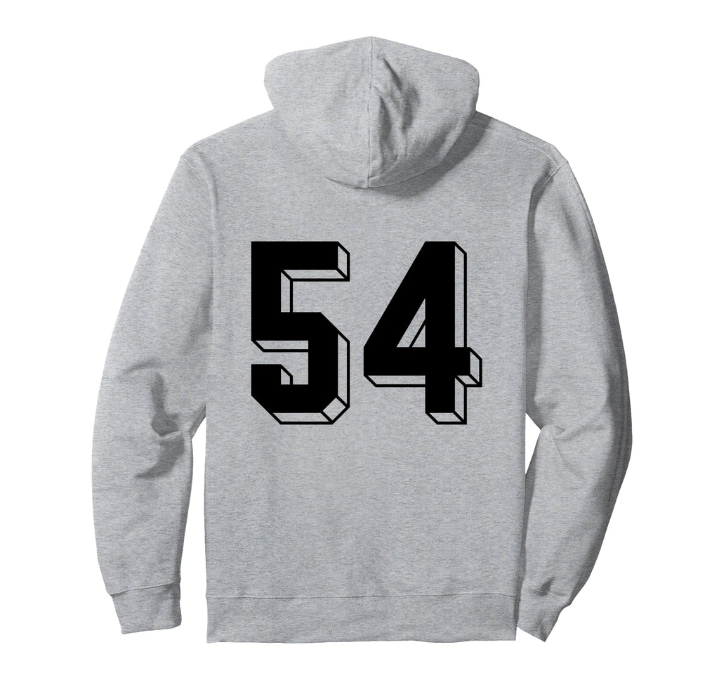 Number 54 Backside 80S 90S Team Jersey Hoodie - Graphic Print Men Women