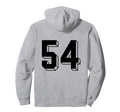 Number 54 Backside 80S 90S Team Jersey Hoodie - Graphic Print Men Women