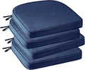 Outdoor Round Corner Seat Cushion, 17"x16"x2", Set of 4, Non Slip Seat Cushion Pads with Removable Cover for Patio Furniture, Garden Yard Lawn, Navy