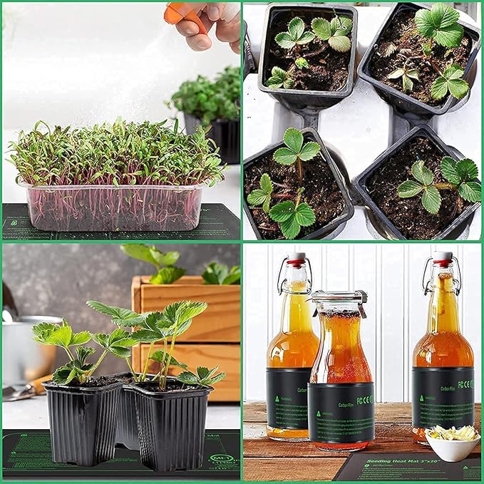 2 Pack Seedling Heat Mat for Seed Starting,20" x 20.75" Waterproof Heating Pad for Indoor Plants Germination(L)